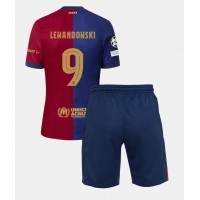 Dres Barcelona Robert Lewandowski #9 Domáci pre deti 2024-25 Krátky Rukáv (+ trenírky)